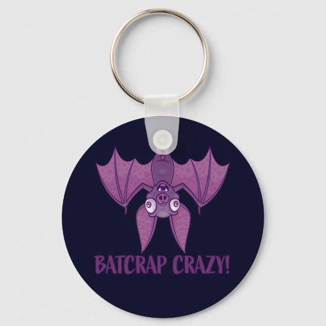 Batcrap Crazy Wacky Cartoon Bat Key Ring (Front)