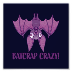 Batcrap Crazy Wacky Cartoon Bat Photo Print