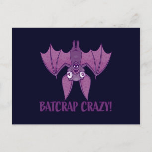 Batcrap Crazy Wacky Cartoon Bat Postcard