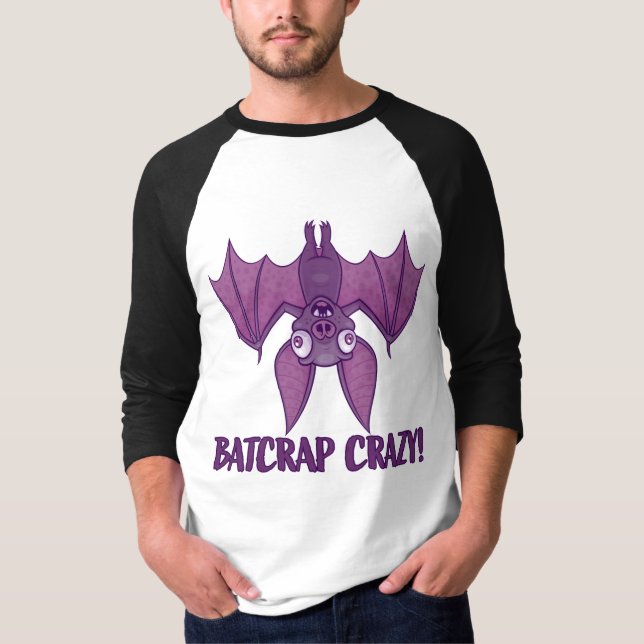 Batcrap Crazy Wacky Cartoon Bat T-Shirt (Front)