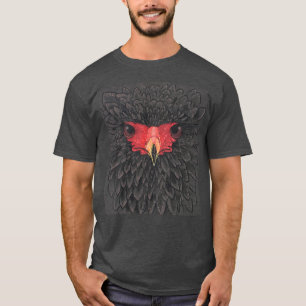 Bateleur Eagle African Bird Portrait Paper Collage T-Shirt