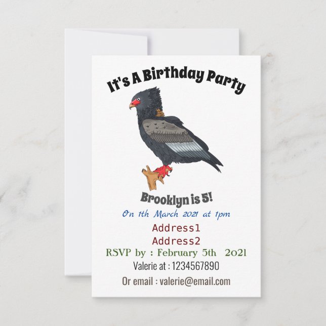 Bateleur Eagle illustration Invitation (Front)