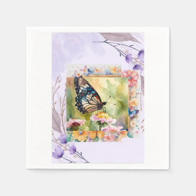 Baterfly ecru  napkin  (Front)