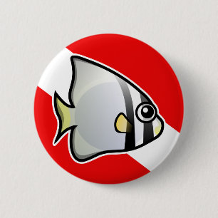Batfish Dive Flag 6 Cm Round Badge