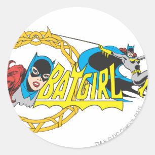 Batgirl Display Classic Round Sticker