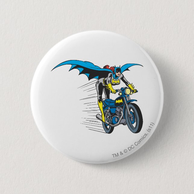 Batgirl on Batcycle 6 Cm Round Badge (Front)