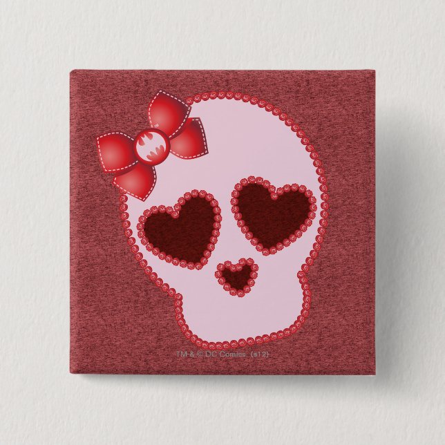 Batgirl Skull With Bow 15 Cm Square Badge (Front)