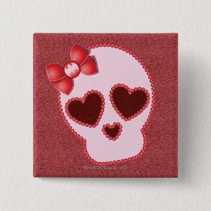 Batgirl Skull With Bow 15 Cm Square Badge