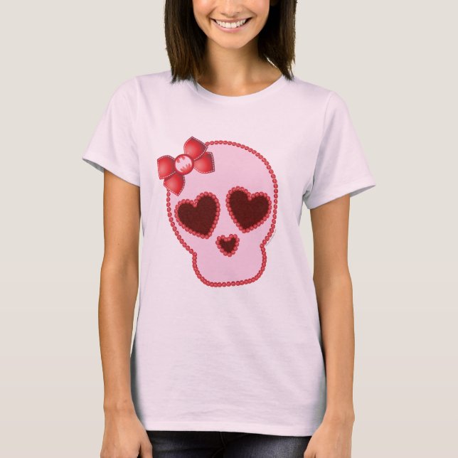Batgirl Skull With Bow T-Shirt (Front)