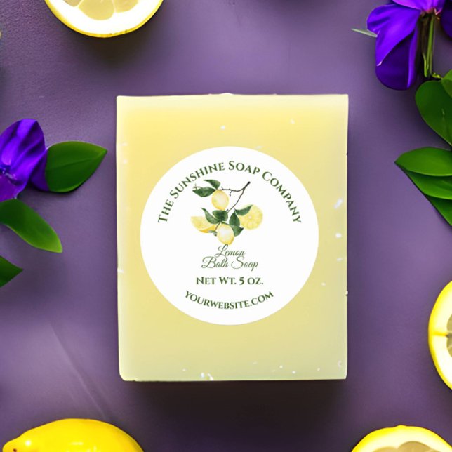 Bath and Body Product Label - Lemon - white circle (Creator Uploaded)