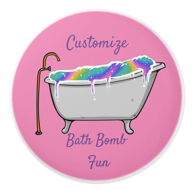 Bath Bomb Babe Thunder_Cove Ceramic Knob (Front)
