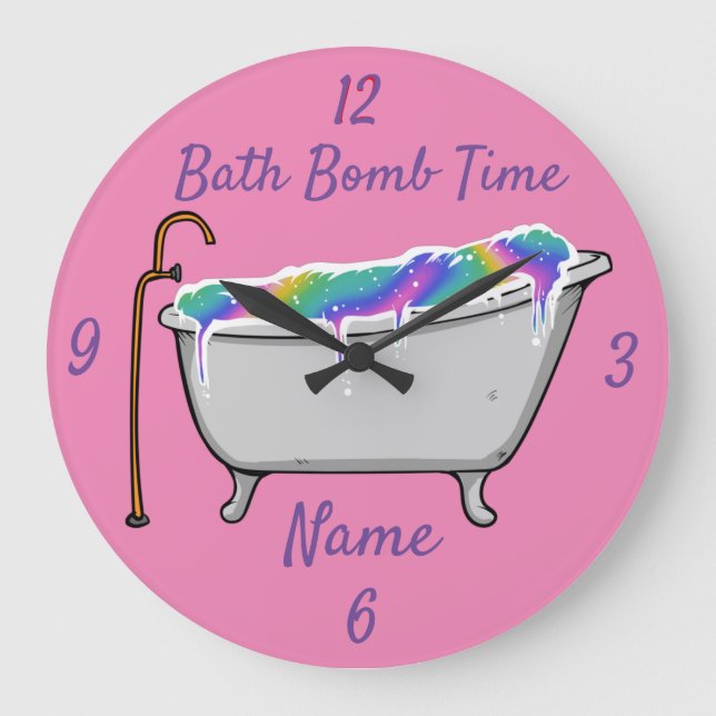 Bath Bomb Babe Thunder_Cove  Large Clock (Front)