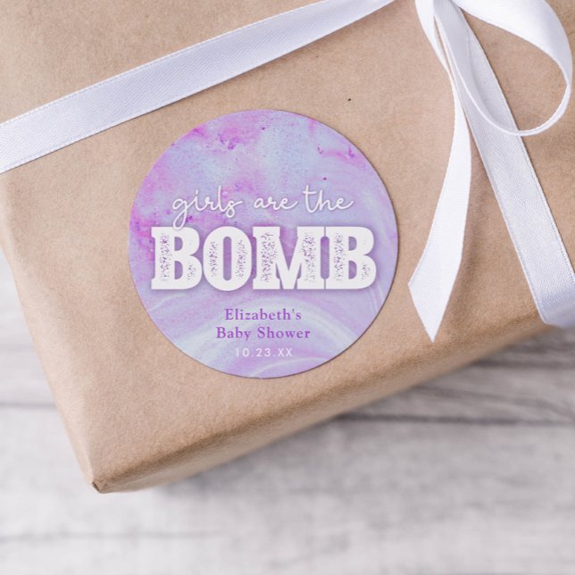 Bath Bomb Baby Shower Classic Round Sticker (Creator Uploaded)