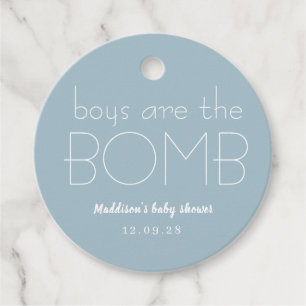 Bath Bomb Baby Shower Favour Tag boy