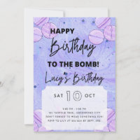 Bath Bomb Birthday Invitation