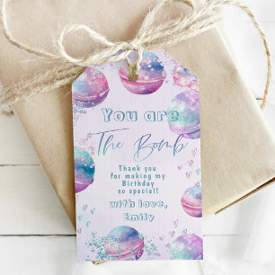 Bath bomb birthday thank you gift tags