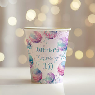 Bath bomb gender neutral birthday party paper cups