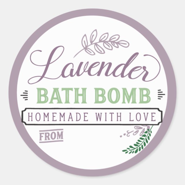 Bath Bomb Label Lavender (Front)