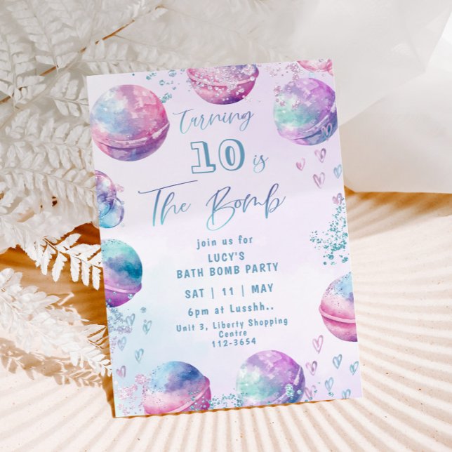 Bath bomb making birthday party invitation (Creator Uploaded)