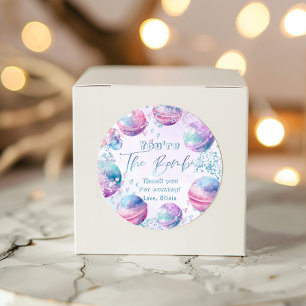 Bath bomb making birthday party thank you classic round sticker