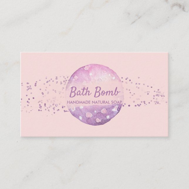 Bath Bomb Natural Soap Spa Pink Business Card (Front)