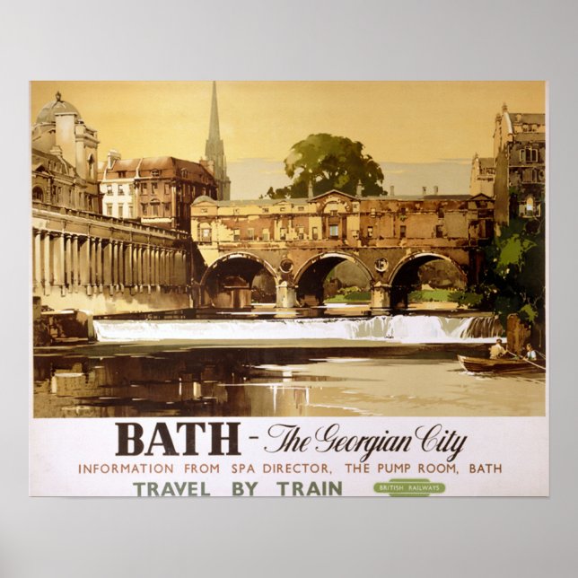 Bath British Railways Vintage Travel  Poster (Front)