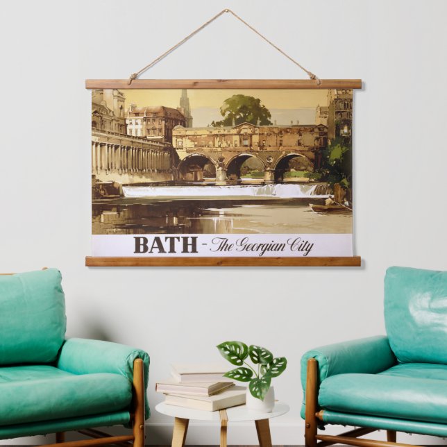 Bath British Railways Vintage Travel Poster Hanging Tapestry (Living Room)