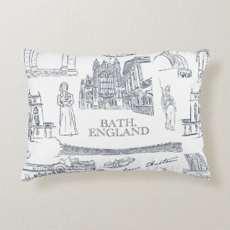 Bath, England Toile style pattern, Jane Austen Decorative Cushion
