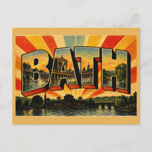 Bath England Vintage Travel Art Postcard