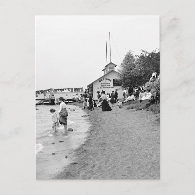 Bath House, Bois Blanc Island, MI 1903 Postcard (Front)