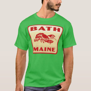 Bath Maine Retro  Badge Tan T-Shirt