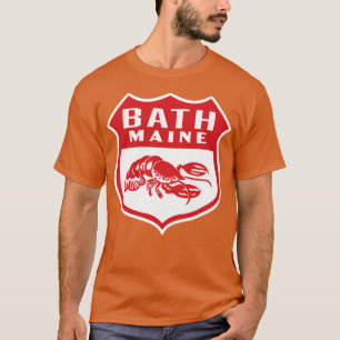 Bath Maine Retro Shield Red T-Shirt