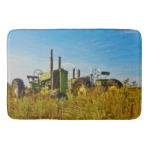 Bath Mat Antique Green Tractor