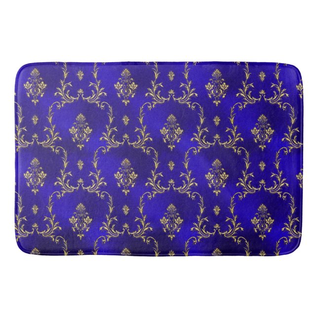 Bath Mat-Blue & Gold Mat (Front)