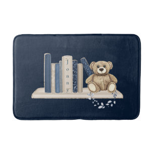 Bath Mat Boy's Books and Teddy Bear Opt 2