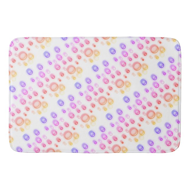 Bath Mat - Bubbles in Pinks and Blues (Front)