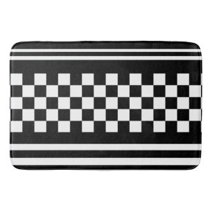 Bath Mat/Chequered and Strips Mat