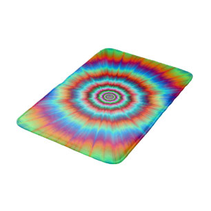Bath Mat Explosion in Blue and Orange