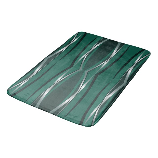 Bath Mat - Forest Silver Retro (Angled)