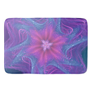 Bath Mat Fractal Delicate Cyan Palette