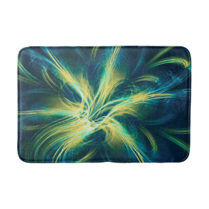Bath Mat Fractal Flower Blue Palette