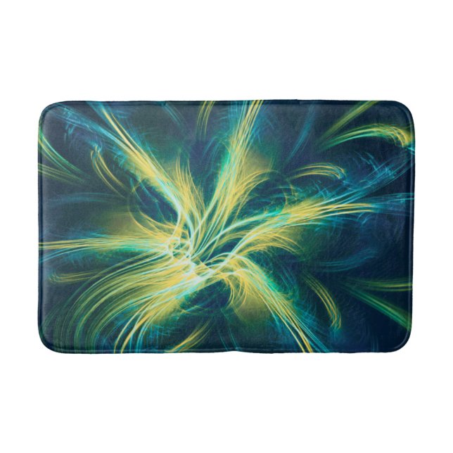Bath Mat Fractal Flower Blue Palette (Front)