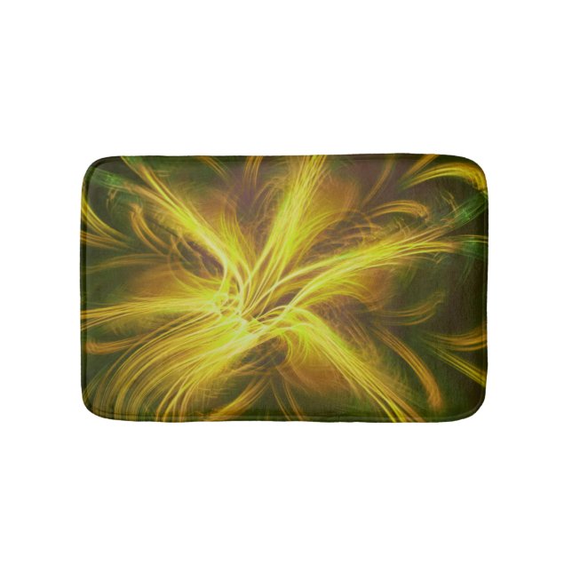 Bath Mat Fractal Flower Yellow Palette (Front)