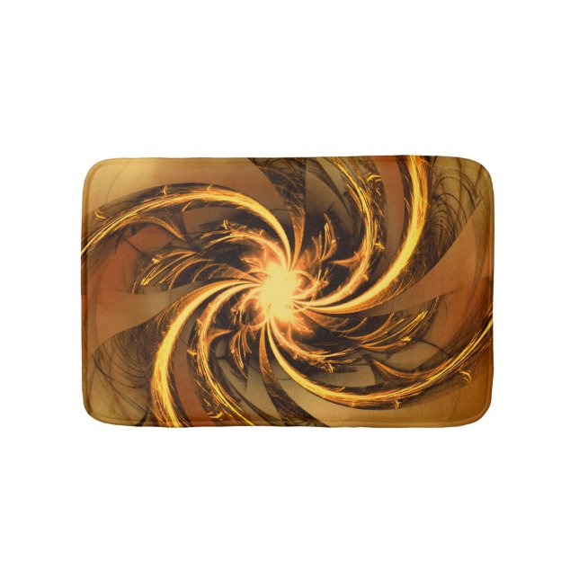 Bath Mat Fractal Twisted Glow Yellow (Front)