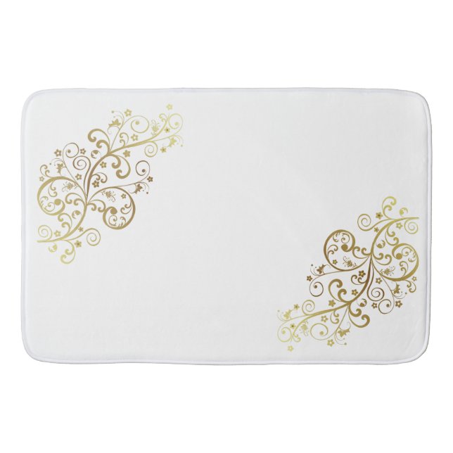 Bath Mat--Gold Swirls Mat (Front)