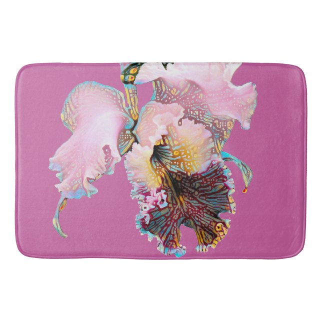 Bath Mat in Pink with Catalina Orchid (Front)
