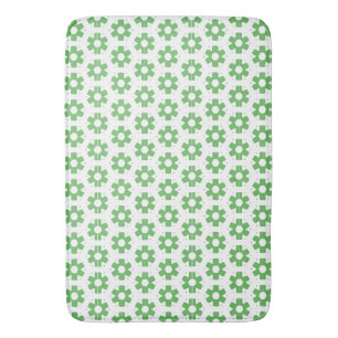 Bath Mat (L) - Green Florets Bath Mats