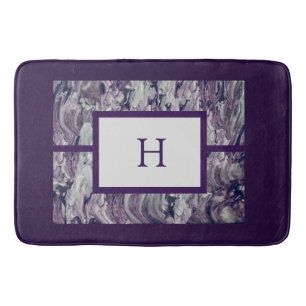 Bath Mat No.2 Purple&Grey Fluid Swirl PERSONALIZE