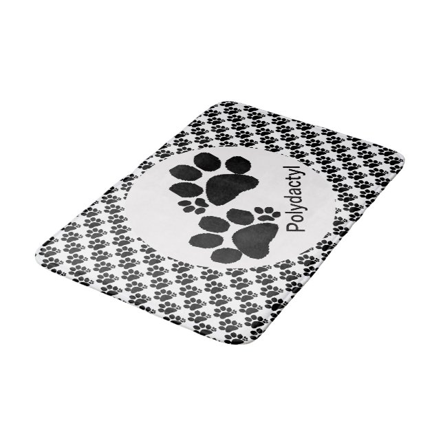 Bath Mat - Polydactyl Paw Prints (Angled)