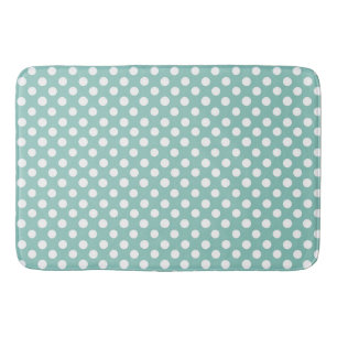 Bath Mat/Teal & White Polka Dots Mat